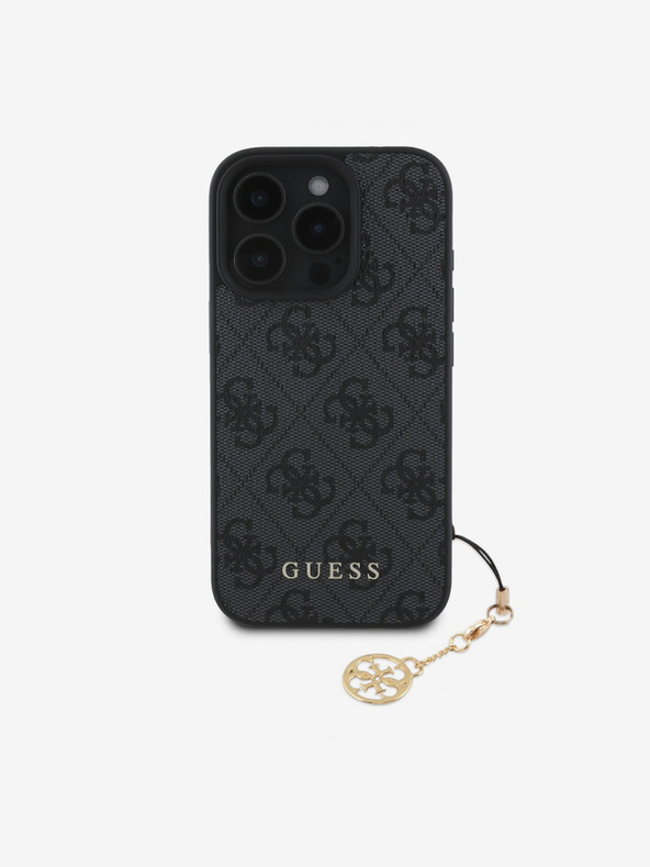 Guess Guess 4G Charm hátlapi borító iPhone 16 Pro készülékhez Tone on Tone Szürke