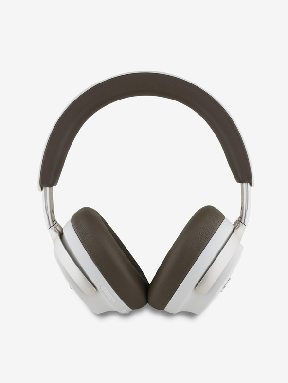 Guess Guess PU-bőrből készült írásos logós ANC/ENC vezeték nélküli fejhallgató bézs színű