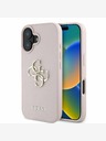 Guess Guess PU szemcsés 4G fém logós hátlap iPhone 16 készülékhez Rózsaszín