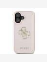 Guess Guess PU szemcsés 4G fém logós hátlap iPhone 16 készülékhez Rózsaszín