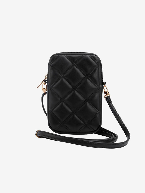 Guess Guess PU steppelt 4G fém logós fém telefontáska cipzárral Fekete