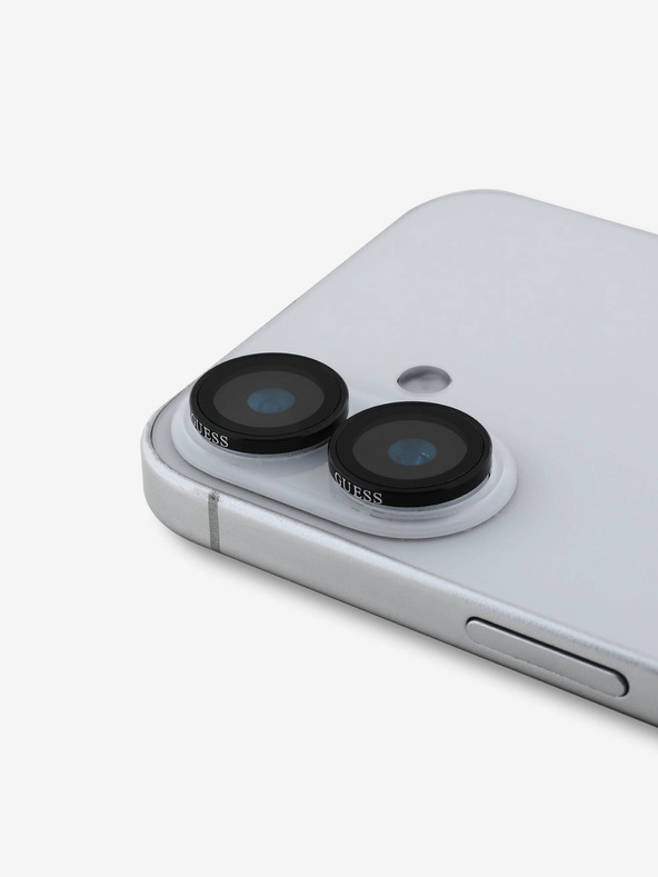 Guess Guess fém objektívvédő iPhone 16/16 Plus készülékhez Fekete