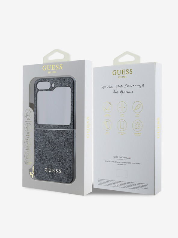 Guess 4G Charm Zadní Kryt pro Samsung Galaxy Z Flip 6 Grey Telefontok