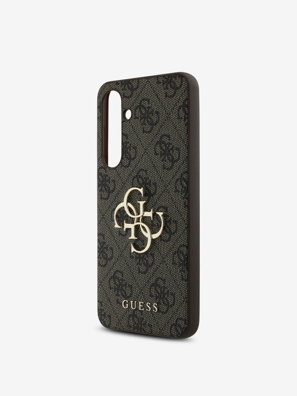 Guess Guess PU 4G fém logós hátlap a Samsung Galaxy S24 FE barna változatához