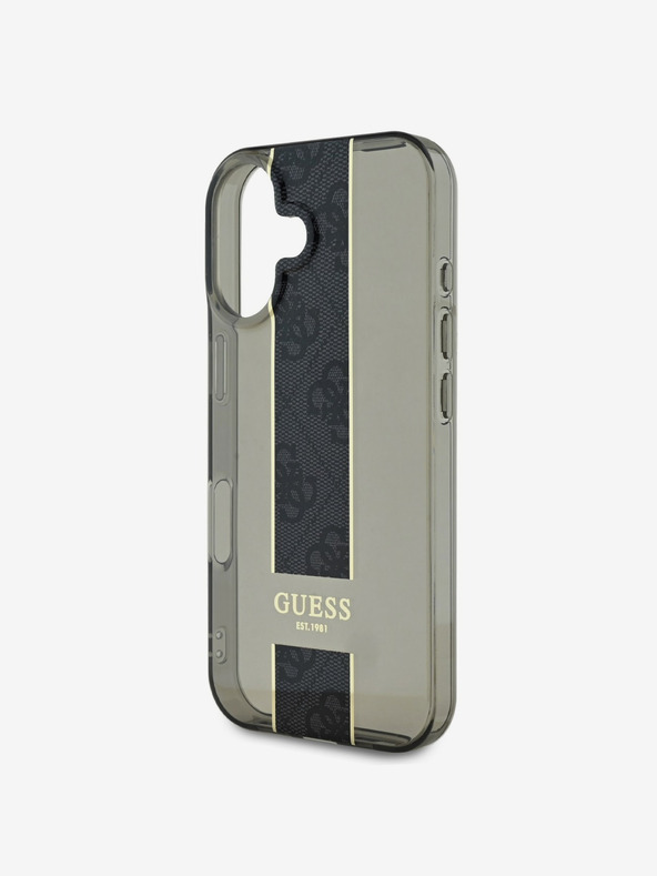 Guess Guess IML középső 4G csíkos hátlapi borító iPhone 16-hoz Fekete