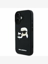 Karl Lagerfeld Karl Lagerfeld 3D gumiból készült dupla fejű hátlap iPhone 16 készülékhez Fekete
