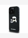 Karl Lagerfeld Karl Lagerfeld 3D gumiból készült duplafejű hátlap iPhone 16 Pro Max készülékhez Fekete
