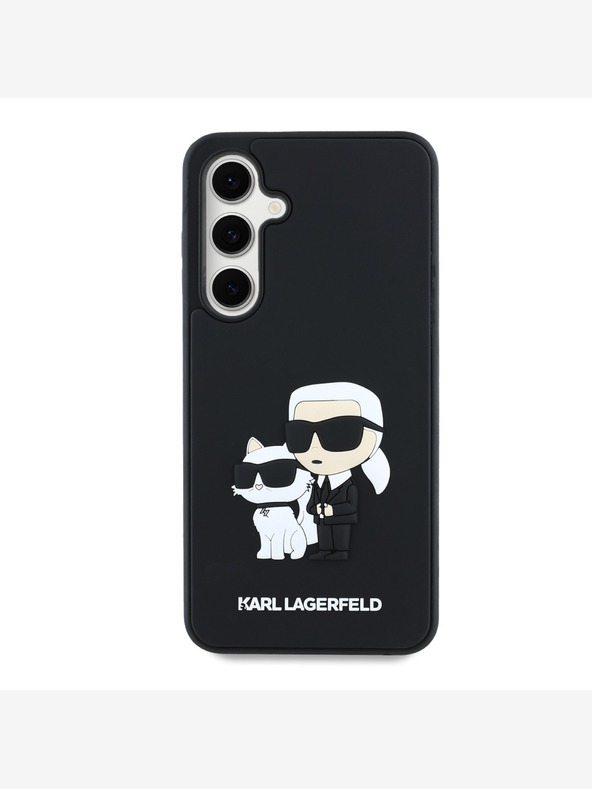 Karl Lagerfeld Karl Lagerfeld 3D gumiból készült Karl és Choupette hátlap Samsung Galaxy S24 FE Fekete