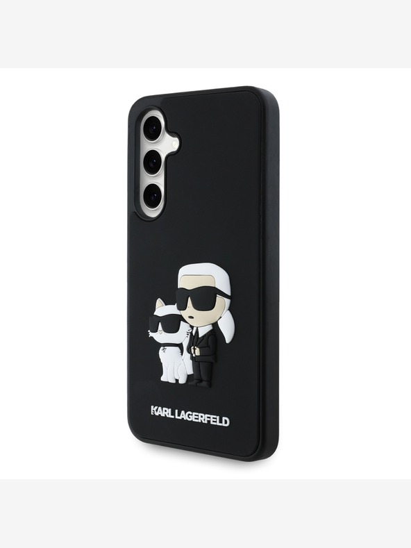 Karl Lagerfeld Karl Lagerfeld 3D gumiból készült Karl és Choupette hátlap Samsung Galaxy S24 FE Fekete