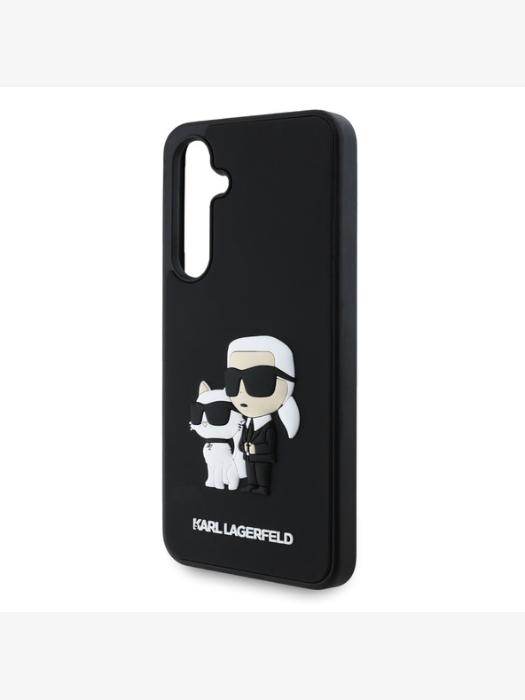 Karl Lagerfeld Karl Lagerfeld 3D gumiból készült Karl és Choupette hátlap Samsung Galaxy S24 FE Fekete