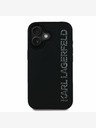Karl Lagerfeld Karl Lagerfeld 3D gumiból készült csillogó logós hátlap iPhone 16-hoz Fekete