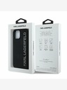 Karl Lagerfeld Karl Lagerfeld 3D gumiból készült csillogó logós hátlapi borító iPhone 15 készülékhez Fekete