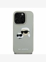 Karl Lagerfeld Karl Lagerfeld 3D gumiból készült duplafejű hátlap iPhone 16 Pro Max készülékhez Bézs színű