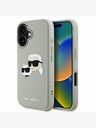 Karl Lagerfeld Karl Lagerfeld 3D gumiból készült duplafejű hátlap iPhone 16 bézs színűre