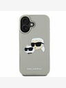 Karl Lagerfeld Karl Lagerfeld 3D gumiból készült duplafejű hátlap iPhone 16 bézs színűre