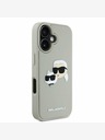 Karl Lagerfeld Karl Lagerfeld 3D gumiból készült duplafejű hátlap iPhone 16 bézs színűre