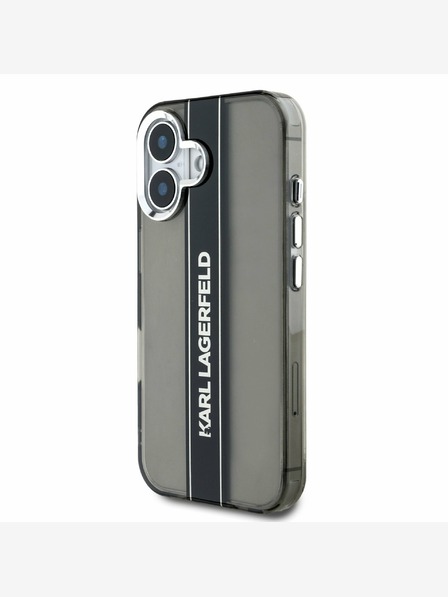 Karl Lagerfeld Karl Lagerfeld IML csíkos logós IML hátlap iPhone 16 készülékhez Fekete