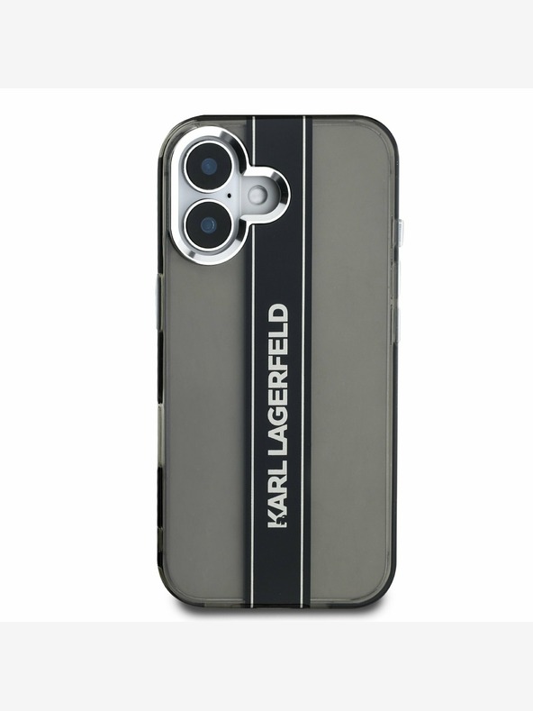 Karl Lagerfeld Karl Lagerfeld IML csíkos logós IML hátlap iPhone 16 készülékhez Fekete