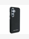Karl Lagerfeld Karl Lagerfeld PU Saffiano fém logóval és kerettel ellátott fém hátlap a Samsung Galaxy S25 készülékhez Fekete