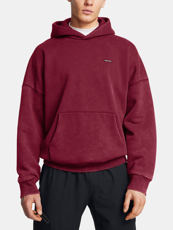Under Armour Férfi felső Under Armour UA Icon HWT Flc Wash OS Hood-RED