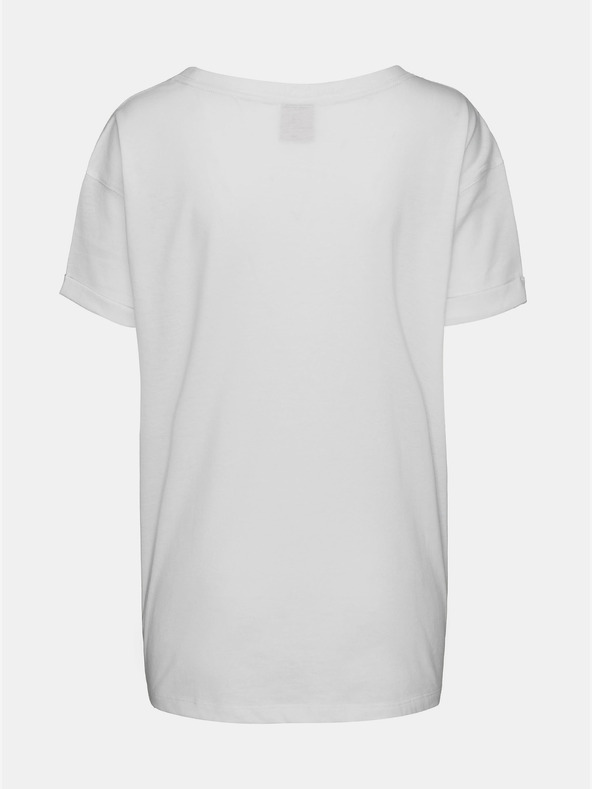 Sam 73 Fehér női laza póló SAM 73 nyomtatással