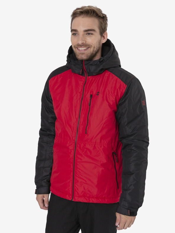 Sam 73 Fekete-piros férfi téli steppelt kabát Sam 73