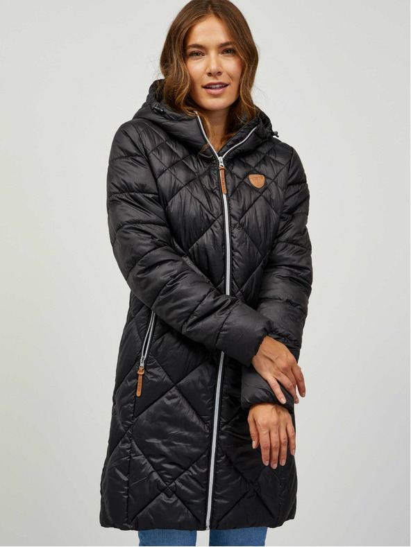 Sam 73 Fekete női kapucnis steppelt kabát Sam 73