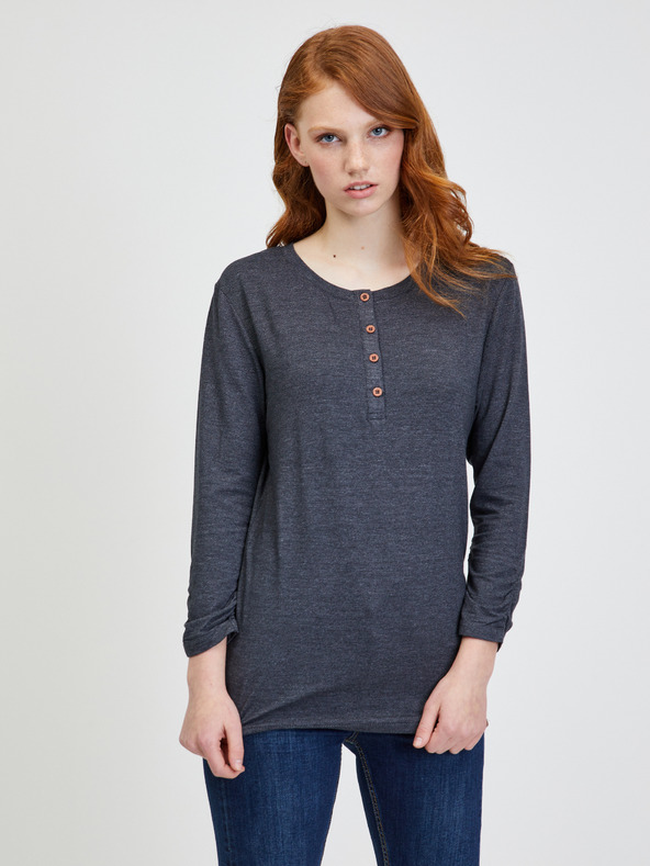 Sam 73 Sötétszürke csíkos női póló SAM 73