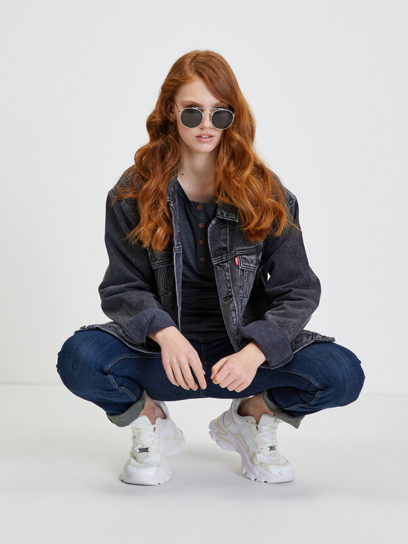 Sam 73 Sötétszürke csíkos női póló SAM 73