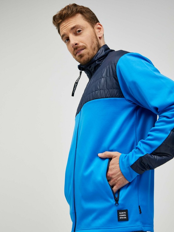 Sam 73 Kék férfi cipzáras pulóver SAM 73 Judin