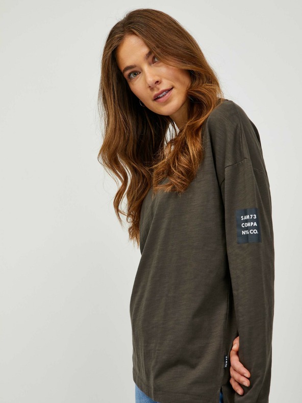 Sam 73 Khaki női hosszú ujjú póló SAM 73 Ariasa