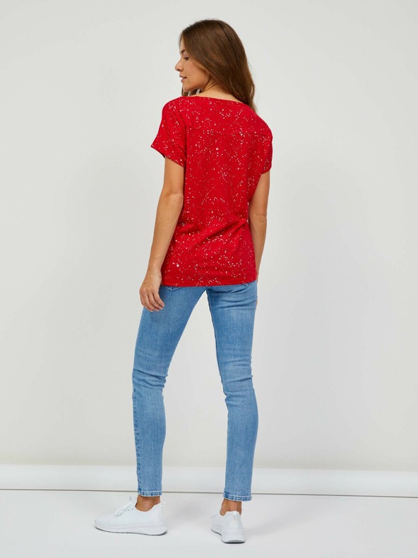 Sam 73 Piros női mintás póló SAM 73 Heqa