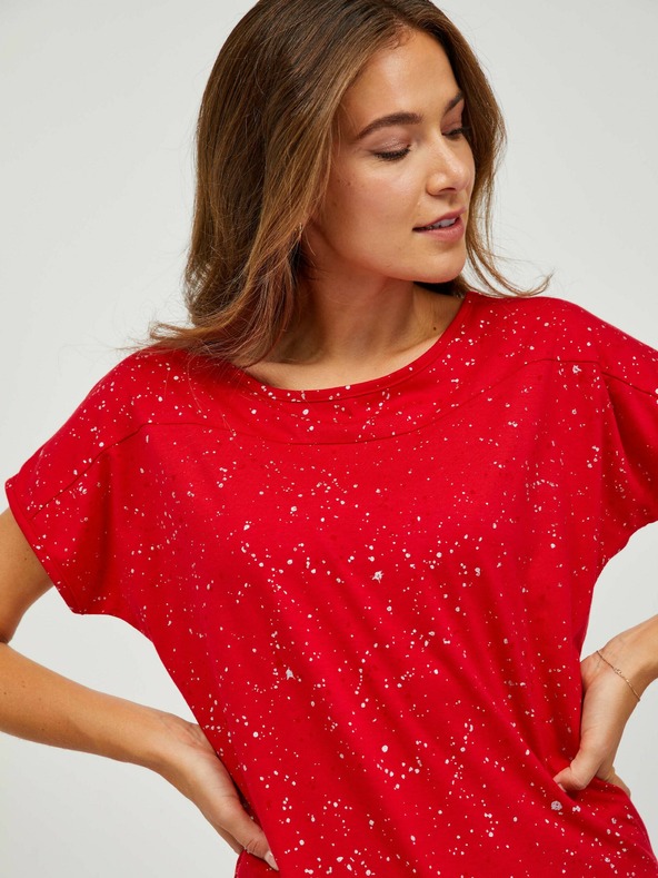 Sam 73 Piros női mintás póló SAM 73 Heqa