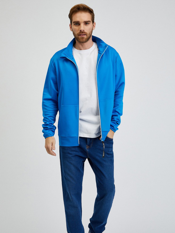 Sam 73 Kék férfi cipzáras pulóver SAM73 Stephen cipzáras férfi pulóver