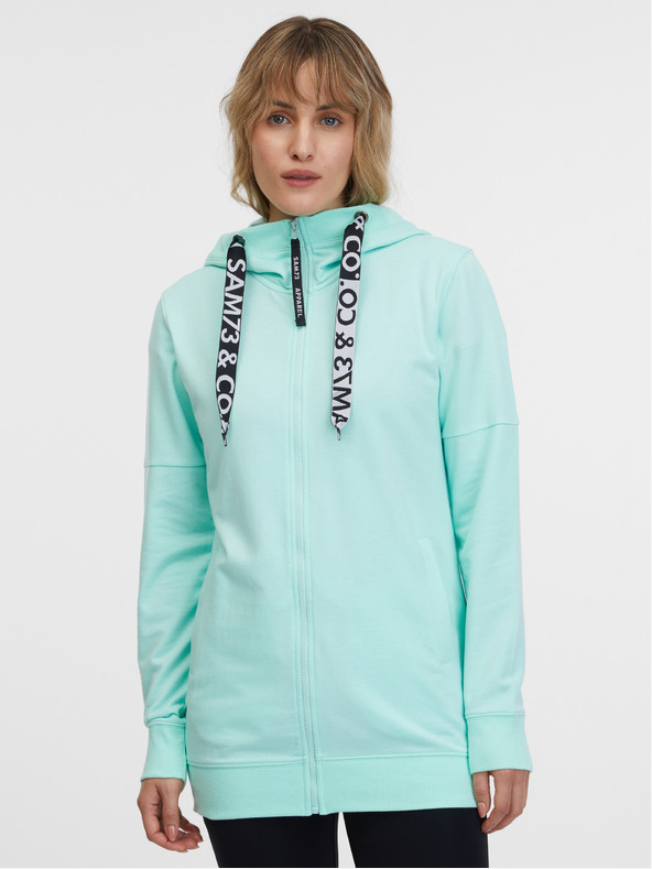 Sam 73 Türkizkék női kapucnis, cipzáras melegítőfelső SAM 73 Lisa