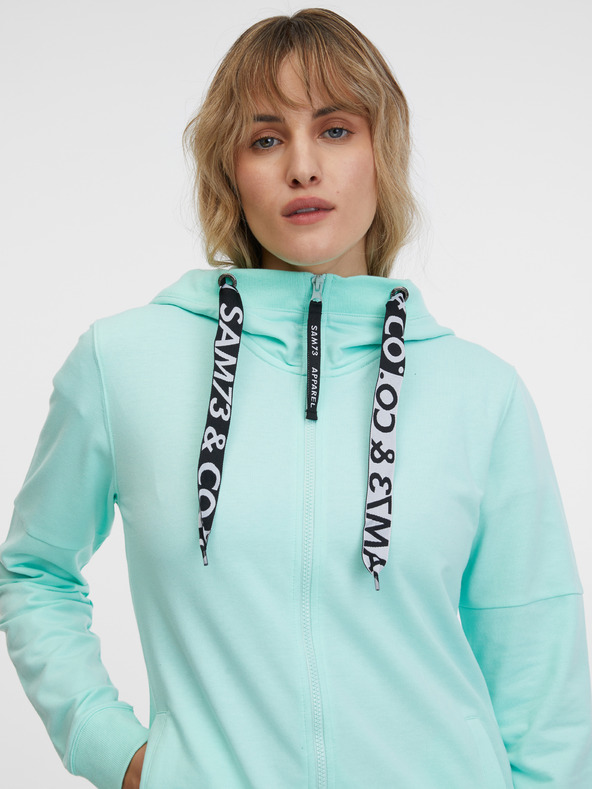 Sam 73 Türkizkék női kapucnis, cipzáras melegítőfelső SAM 73 Lisa