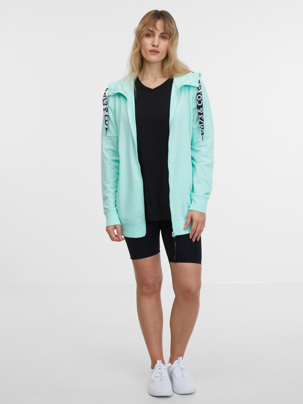 Sam 73 Türkizkék női kapucnis, cipzáras melegítőfelső SAM 73 Lisa