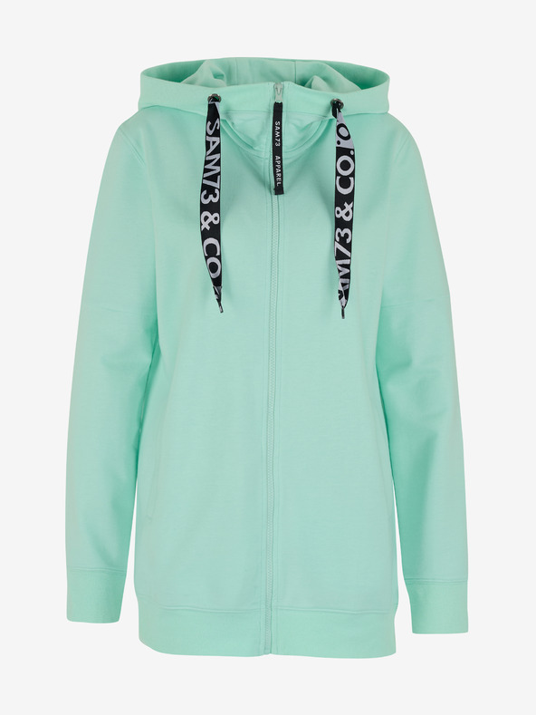 Sam 73 Türkizkék női kapucnis, cipzáras melegítőfelső SAM 73 Lisa