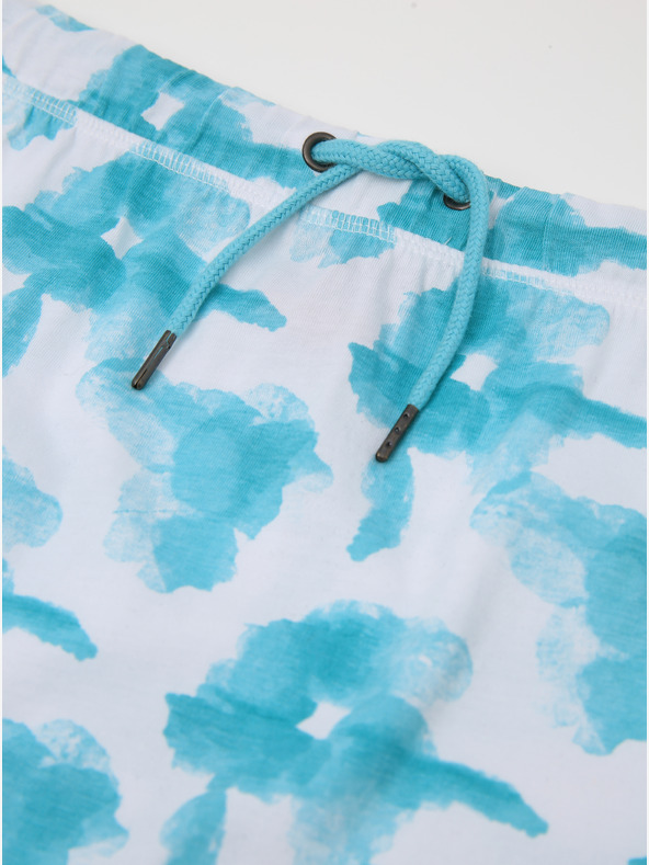 Sam 73 Fehér és türkizkék mintás női szoknya SAM 73