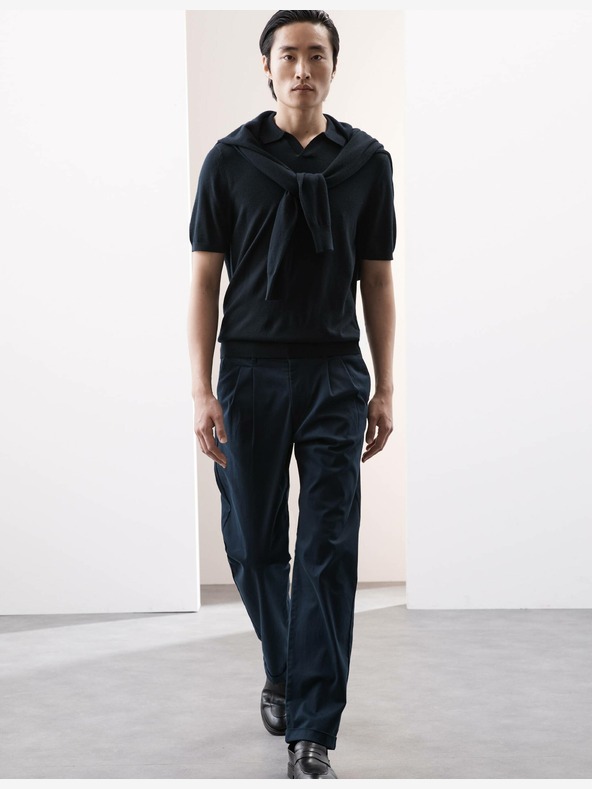 Marks & Spencer Kötött pólóing tiszta extra finom merinó gyapjúból Marks & Spencer tengerészkék