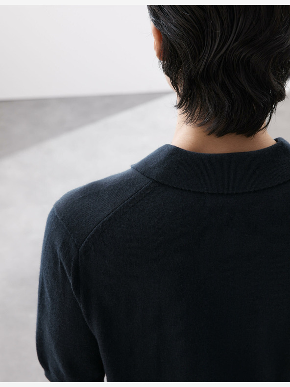 Marks & Spencer Kötött pólóing tiszta extra finom merinó gyapjúból Marks & Spencer tengerészkék