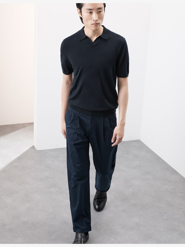 Marks & Spencer Kötött pólóing tiszta extra finom merinó gyapjúból Marks & Spencer tengerészkék