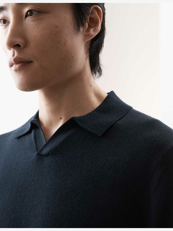 Marks & Spencer Kötött pólóing tiszta extra finom merinó gyapjúból Marks & Spencer tengerészkék