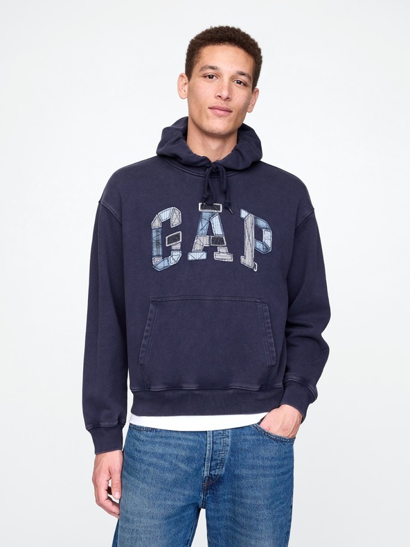 GAP Oversize pulóver Patchwork Logo Americana GAP