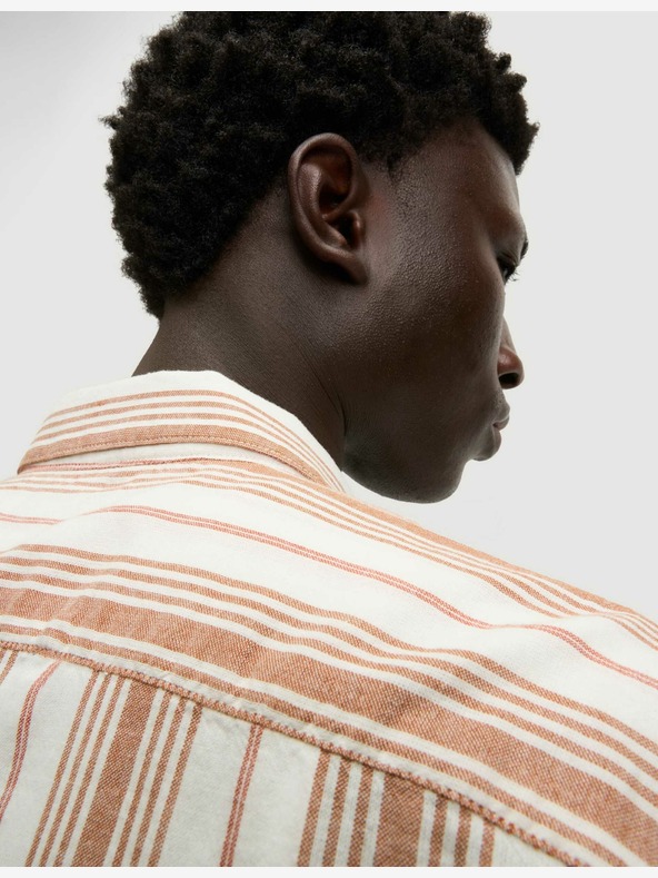 Marks & Spencer Tiszta pamut csíkos ing, könnyen vasalható Marks & Spencer narancssárga színben