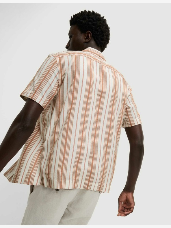 Marks & Spencer Tiszta pamut csíkos ing, könnyen vasalható Marks & Spencer narancssárga színben