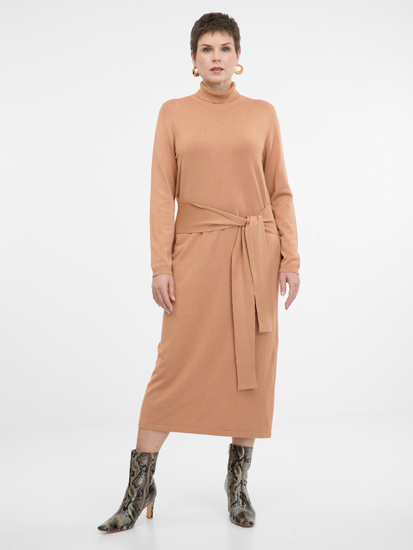 Orsay ORSAY világosbarna női midi ruha