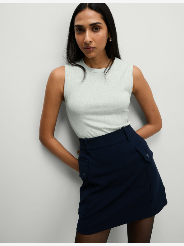 Marks & Spencer Bordázott, magas pamutszövetből készült, bordázott pántos pántos felső Marks & Spencer szürke