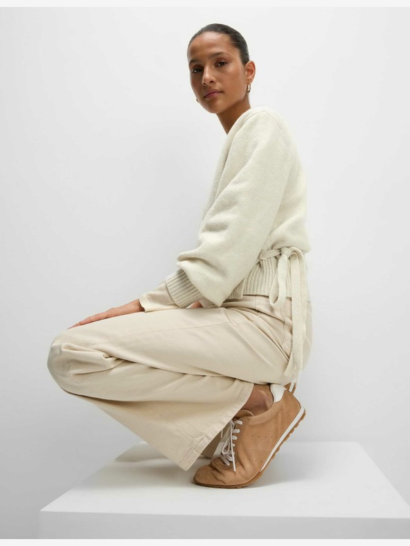 Marks & Spencer Laza, V-nyakú kardigán Marks & Spencer bézs színű