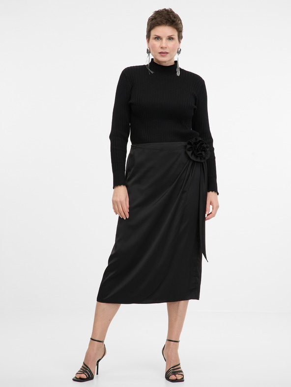 Orsay ORSAY fekete női midi szoknya